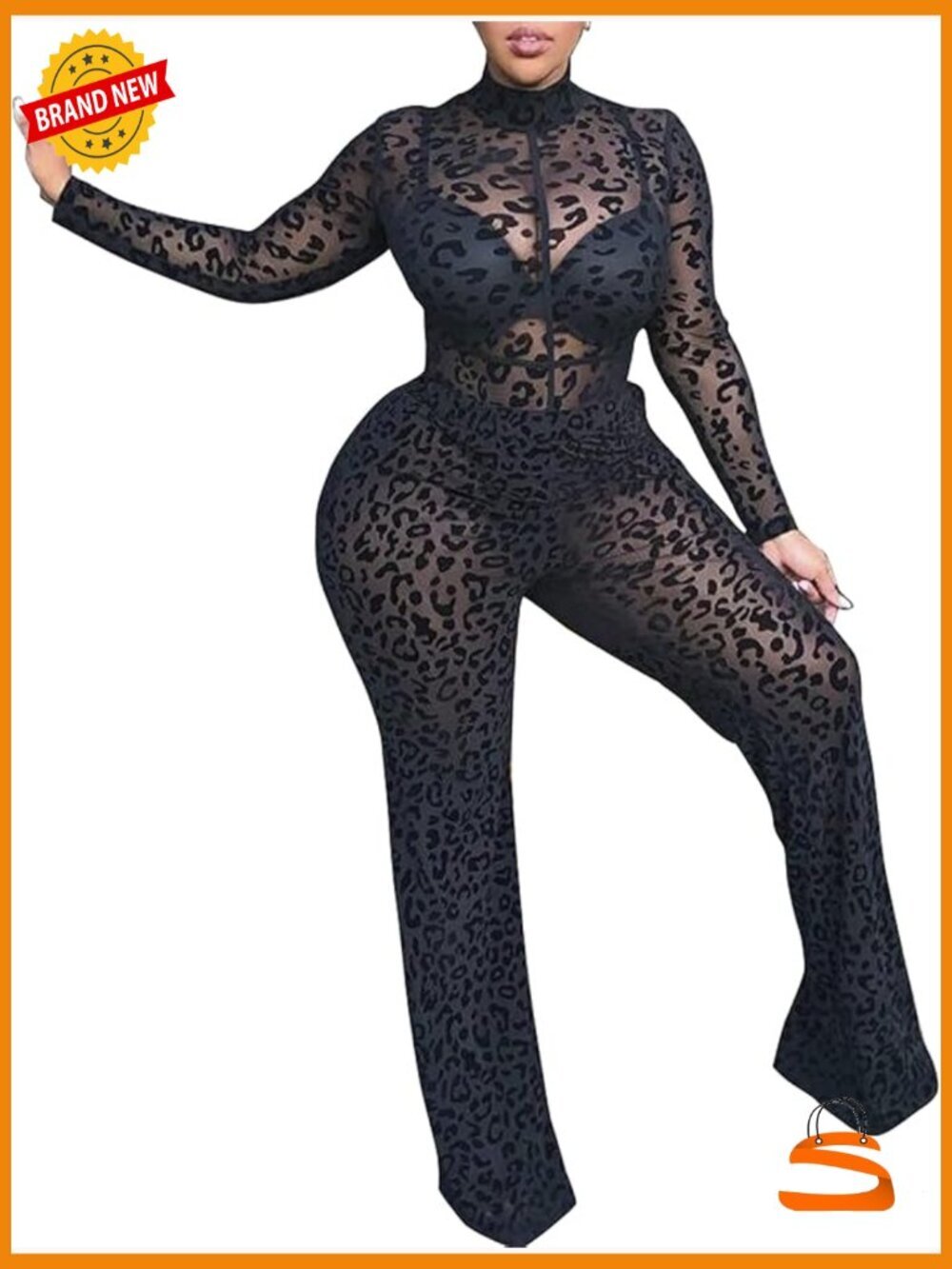 Plus Size Lace See Through Bodycon Jumpsuit Long Sleeve Clubwear Romper